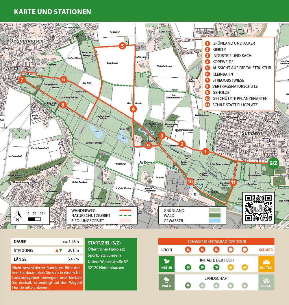 Karte der Wanderroute Füllenbruch